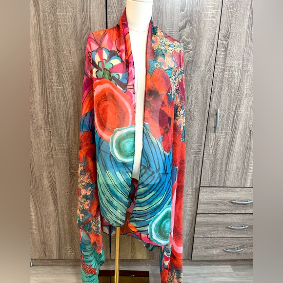 NWT - DESIGUAL Large Colorful Mandala Print Designer Scarf Wrap. - Picture 2 of 12